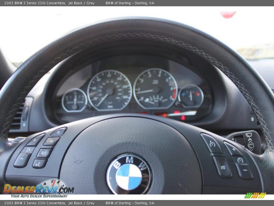 2003 BMW 3 Series 330i Convertible Jet Black / Grey Photo #21