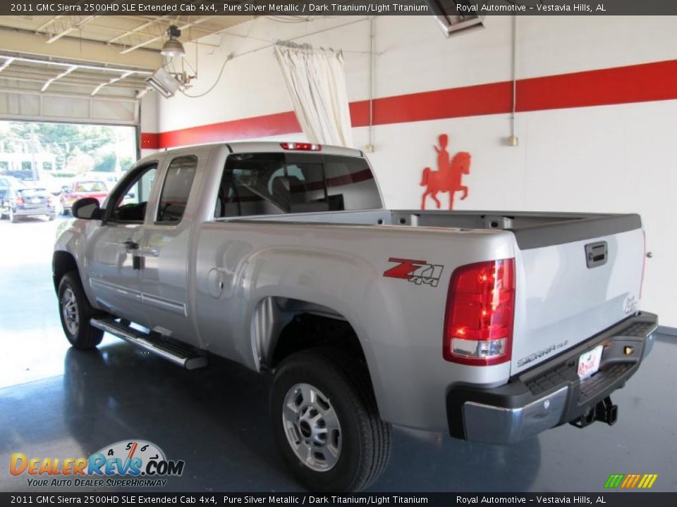 2011 GMC Sierra 2500HD SLE Extended Cab 4x4 Pure Silver Metallic / Dark Titanium/Light Titanium Photo #2