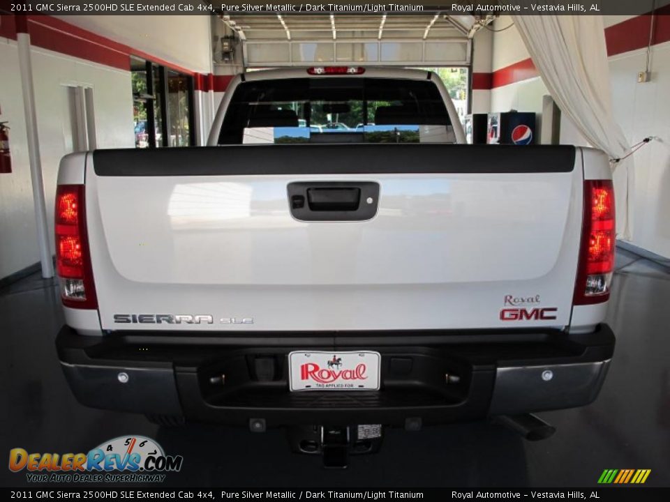 2011 GMC Sierra 2500HD SLE Extended Cab 4x4 Pure Silver Metallic / Dark Titanium/Light Titanium Photo #3