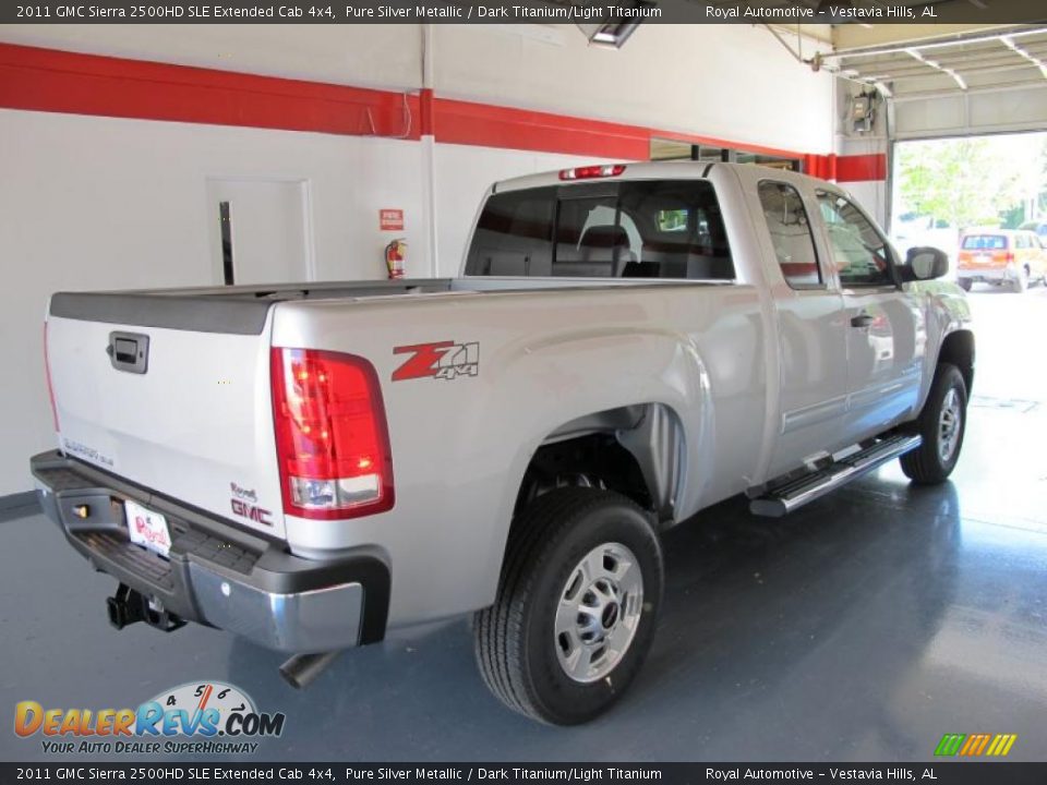 2011 GMC Sierra 2500HD SLE Extended Cab 4x4 Pure Silver Metallic / Dark Titanium/Light Titanium Photo #5