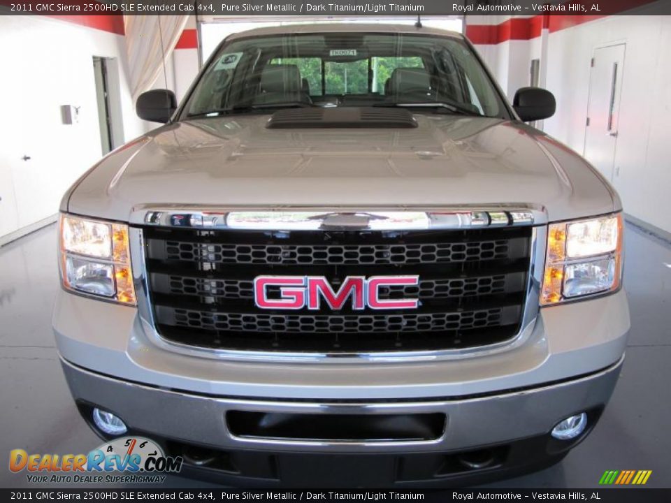 2011 GMC Sierra 2500HD SLE Extended Cab 4x4 Pure Silver Metallic / Dark Titanium/Light Titanium Photo #7