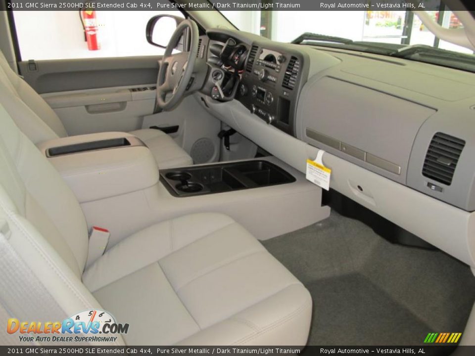 2011 GMC Sierra 2500HD SLE Extended Cab 4x4 Pure Silver Metallic / Dark Titanium/Light Titanium Photo #12