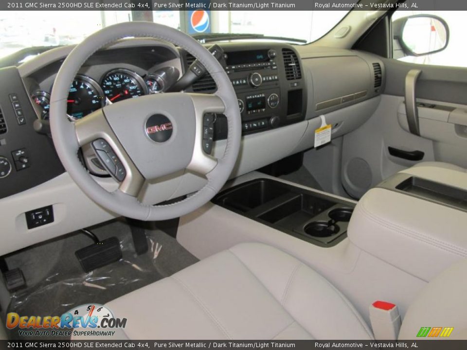 2011 GMC Sierra 2500HD SLE Extended Cab 4x4 Pure Silver Metallic / Dark Titanium/Light Titanium Photo #14