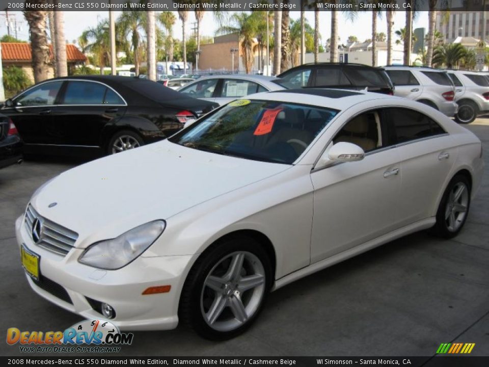 2008 Mercedes-Benz CLS 550 Diamond White Edition Diamond White Metallic / Cashmere Beige Photo #6