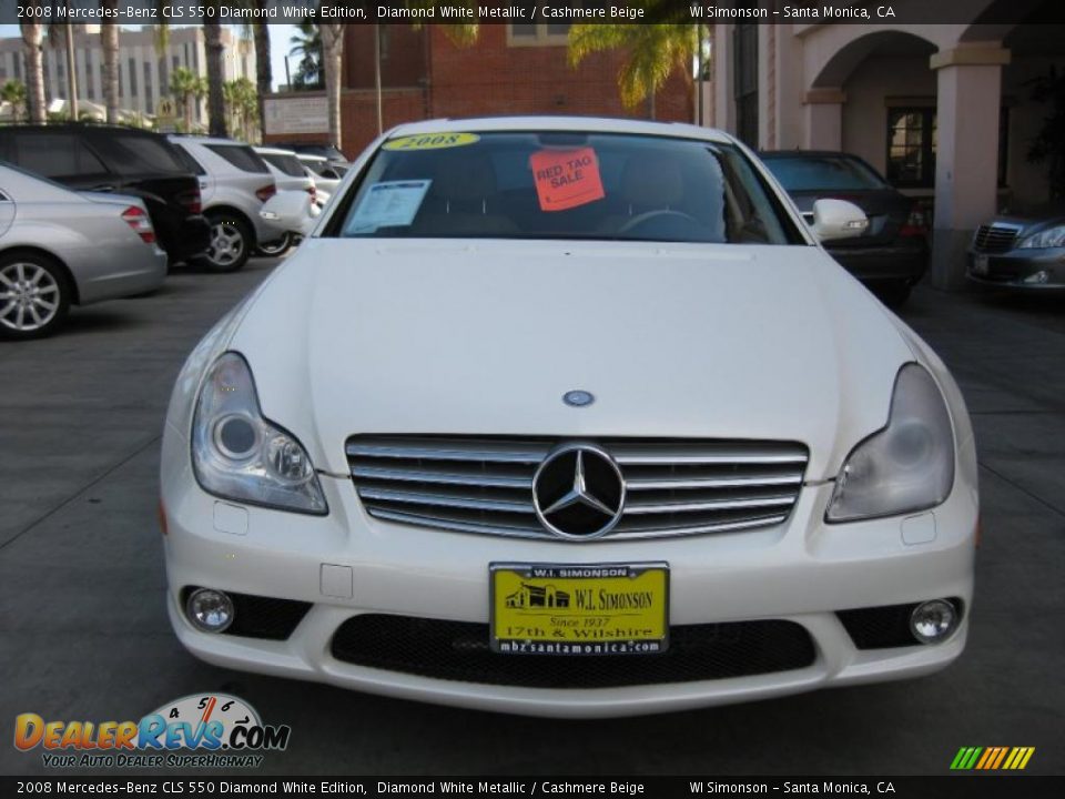 2008 Mercedes-Benz CLS 550 Diamond White Edition Diamond White Metallic / Cashmere Beige Photo #7