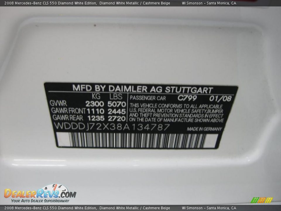 2008 Mercedes-Benz CLS 550 Diamond White Edition Diamond White Metallic / Cashmere Beige Photo #23