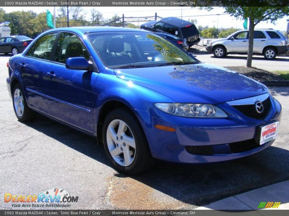 2003 Mazda MAZDA6 i Sedan Sonic Blue Pearl / Gray Photo #7