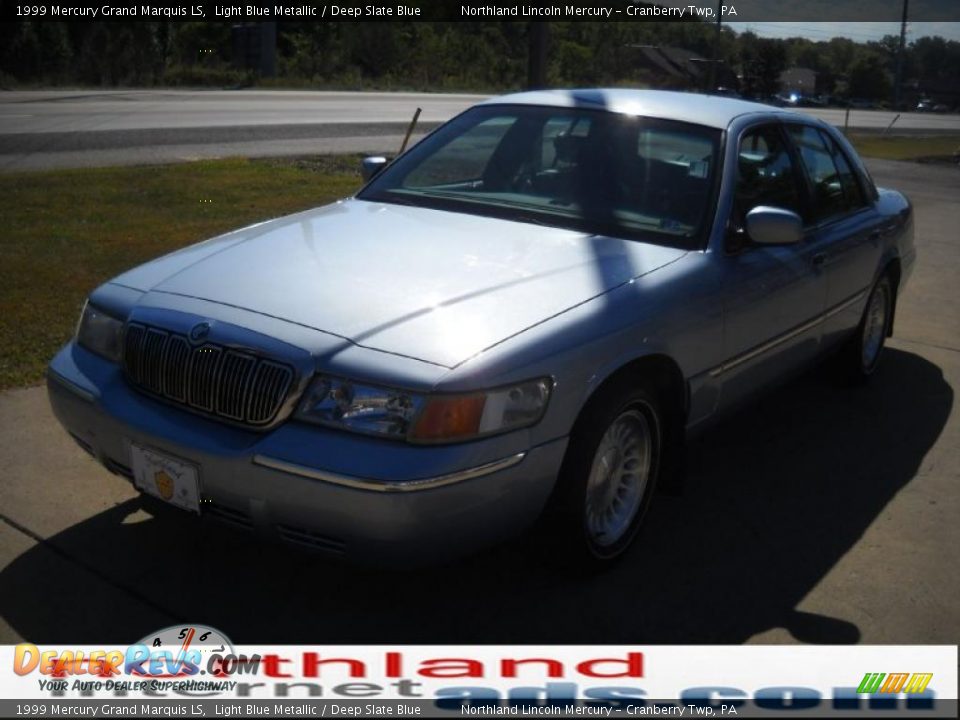 1999 Mercury Grand Marquis LS Light Blue Metallic / Deep Slate Blue Photo #13