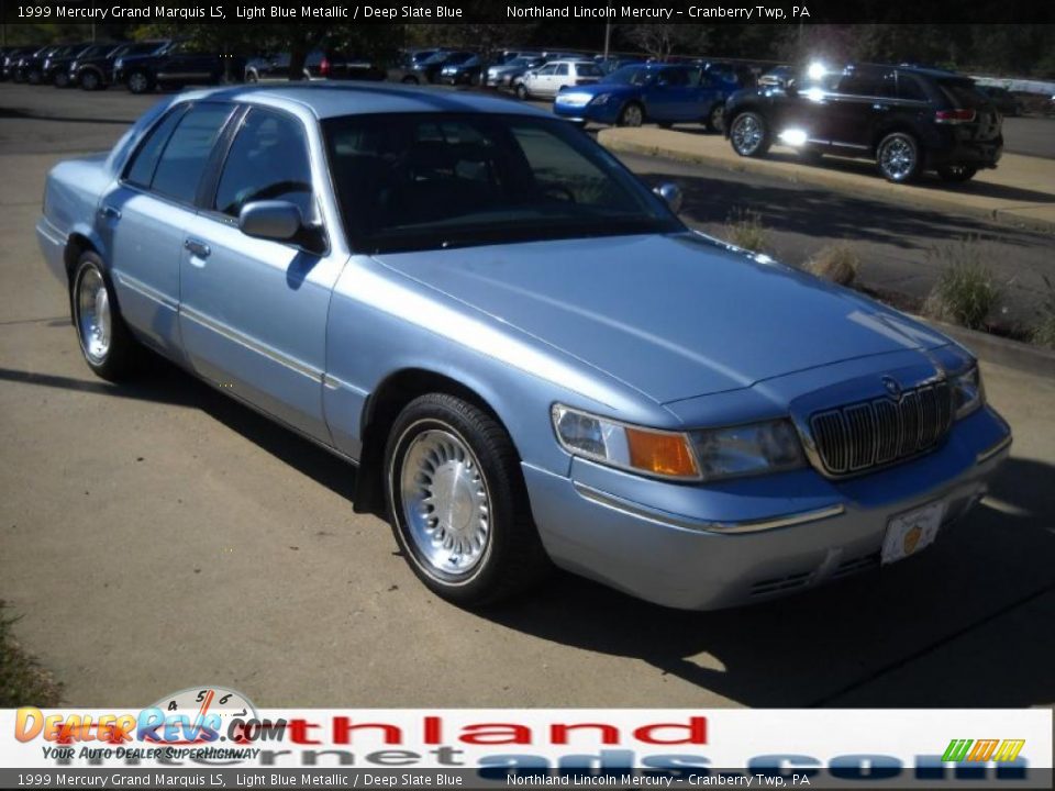 1999 Mercury Grand Marquis LS Light Blue Metallic / Deep Slate Blue Photo #15