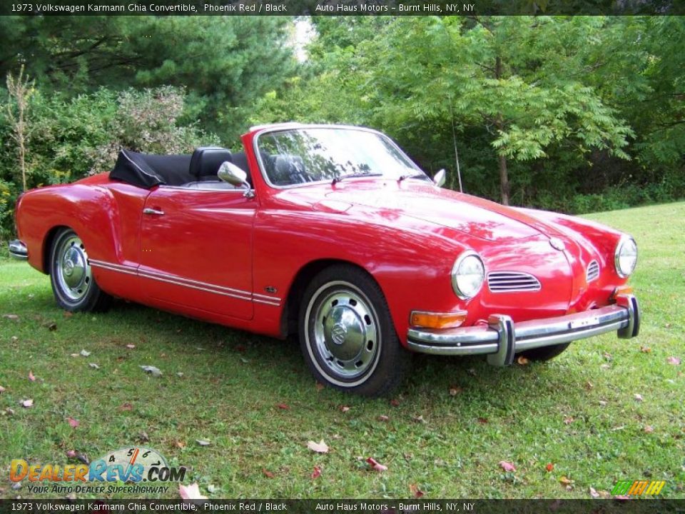 1973 Volkswagen Karmann Ghia Convertible Phoenix Red / Black Photo #3
