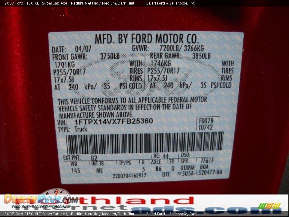 2007 Ford F150 XLT SuperCab 4x4 Redfire Metallic / Medium/Dark Flint Photo #12