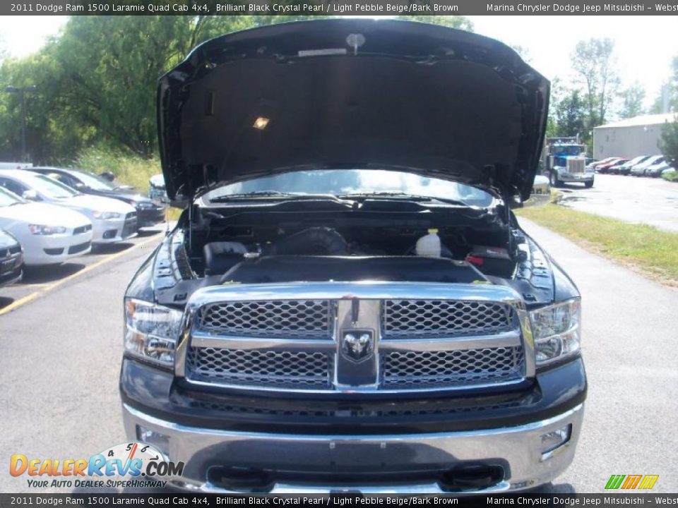 2011 Dodge Ram 1500 Laramie Quad Cab 4x4 Brilliant Black Crystal Pearl / Light Pebble Beige/Bark Brown Photo #14