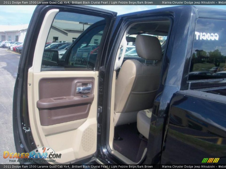 2011 Dodge Ram 1500 Laramie Quad Cab 4x4 Brilliant Black Crystal Pearl / Light Pebble Beige/Bark Brown Photo #17