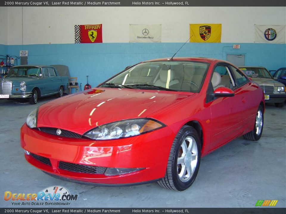 2000 Mercury Cougar V6 Laser Red Metallic / Medium Parchment Photo #1