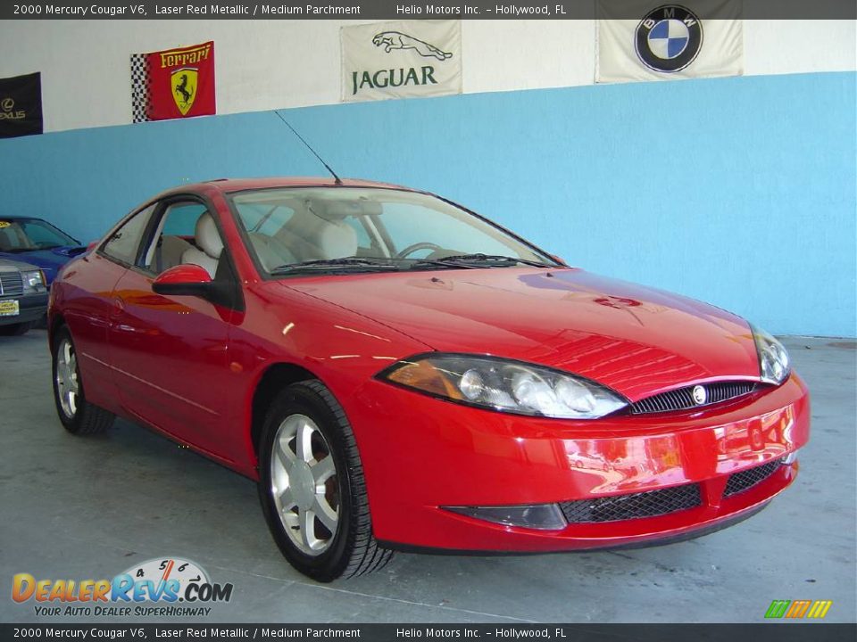 2000 Mercury Cougar V6 Laser Red Metallic / Medium Parchment Photo #5