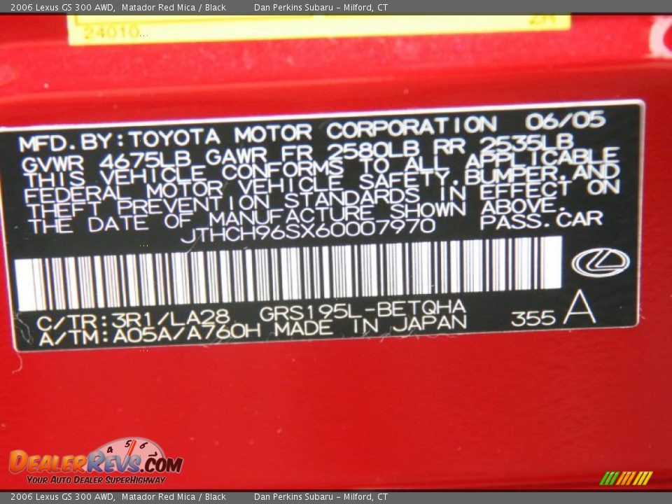 2006 Lexus GS 300 AWD Matador Red Mica / Black Photo #28