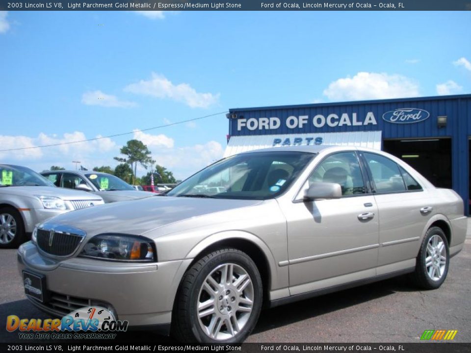 2003 Lincoln LS V8 Light Parchment Gold Metallic / Espresso/Medium Light Stone Photo #1