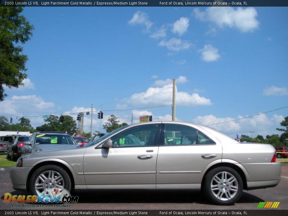 2003 Lincoln LS V8 Light Parchment Gold Metallic / Espresso/Medium Light Stone Photo #2