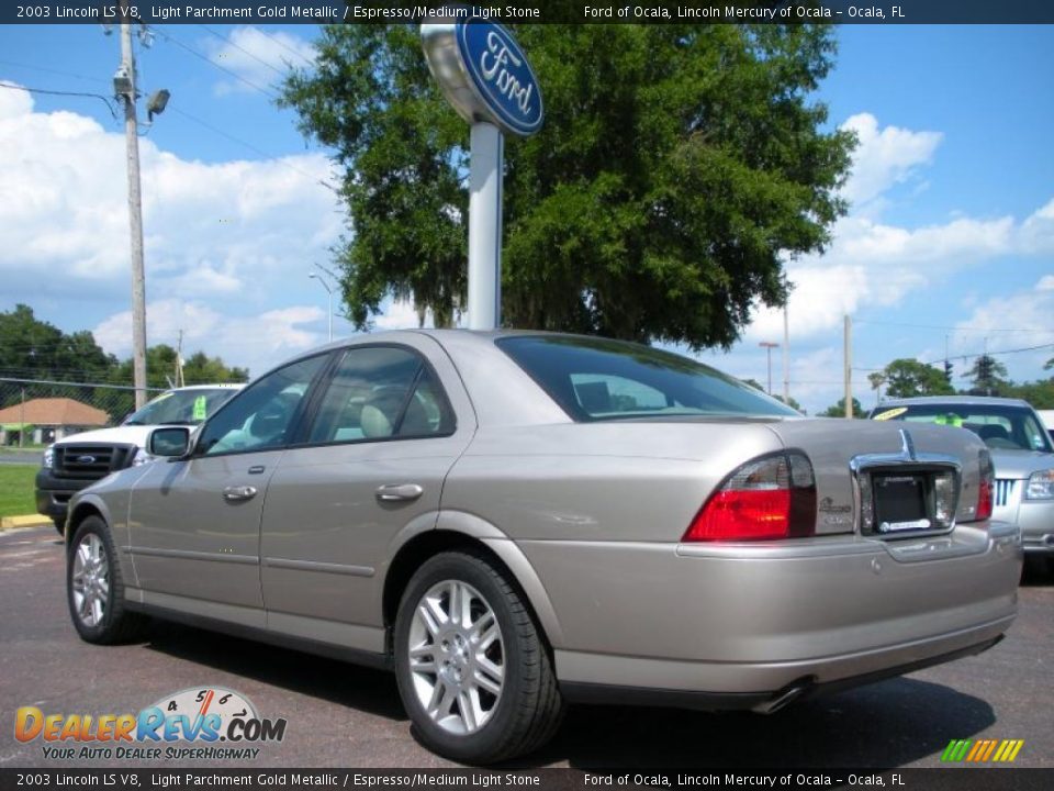 2003 Lincoln LS V8 Light Parchment Gold Metallic / Espresso/Medium Light Stone Photo #3