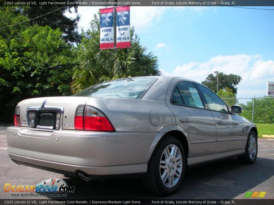 2003 Lincoln LS V8 Light Parchment Gold Metallic / Espresso/Medium Light Stone Photo #5