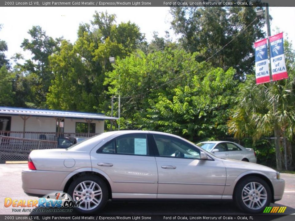2003 Lincoln LS V8 Light Parchment Gold Metallic / Espresso/Medium Light Stone Photo #6