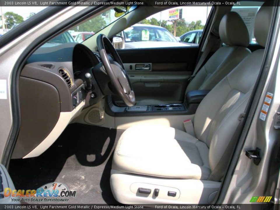 2003 Lincoln LS V8 Light Parchment Gold Metallic / Espresso/Medium Light Stone Photo #11