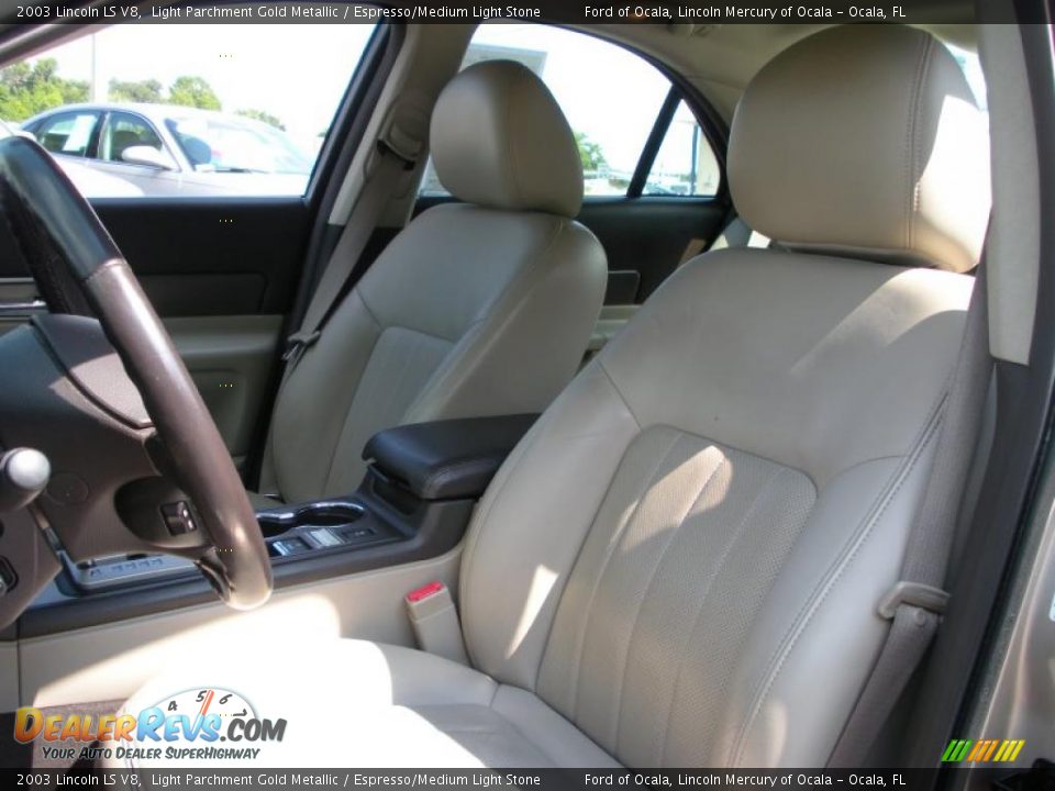 2003 Lincoln LS V8 Light Parchment Gold Metallic / Espresso/Medium Light Stone Photo #12