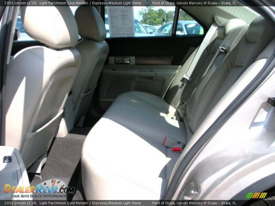 2003 Lincoln LS V8 Light Parchment Gold Metallic / Espresso/Medium Light Stone Photo #13