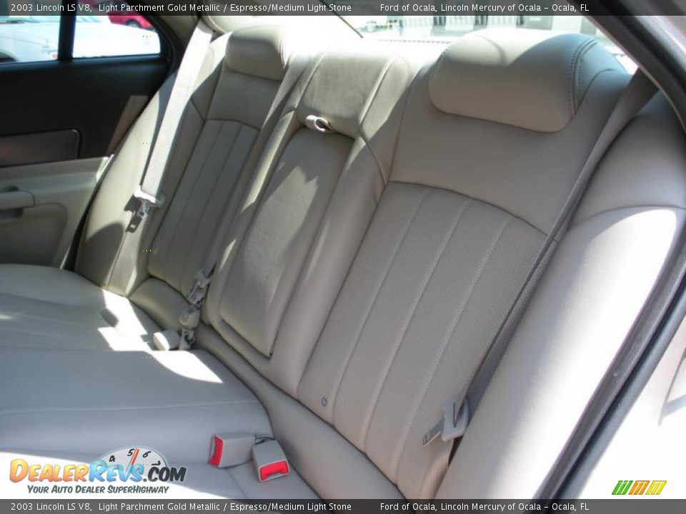2003 Lincoln LS V8 Light Parchment Gold Metallic / Espresso/Medium Light Stone Photo #14