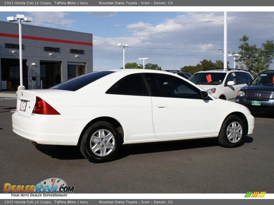 2003 Honda Civic LX Coupe Taffeta White / Ivory Photo #2