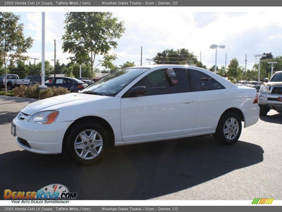 2003 Honda Civic LX Coupe Taffeta White / Ivory Photo #5