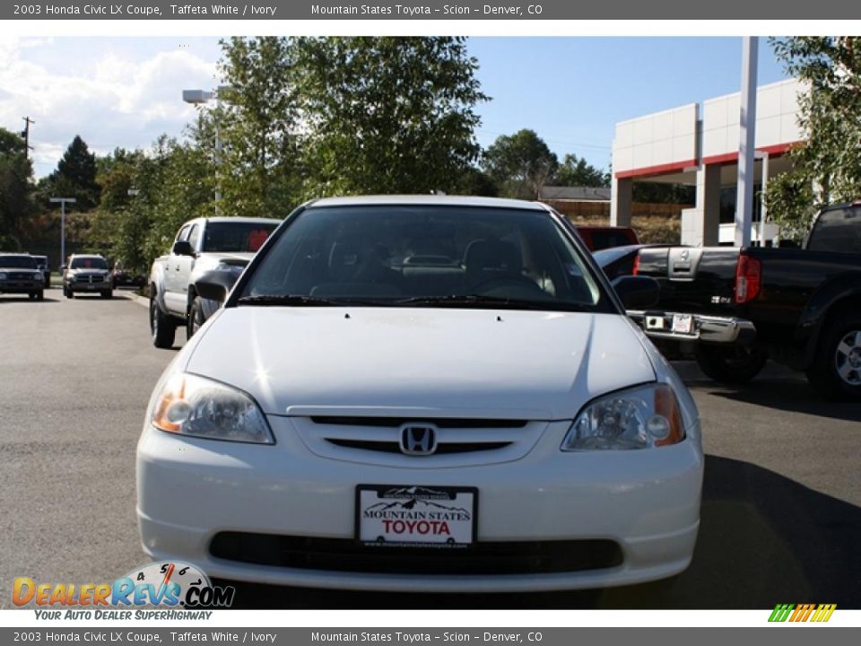 2003 Honda Civic LX Coupe Taffeta White / Ivory Photo #6