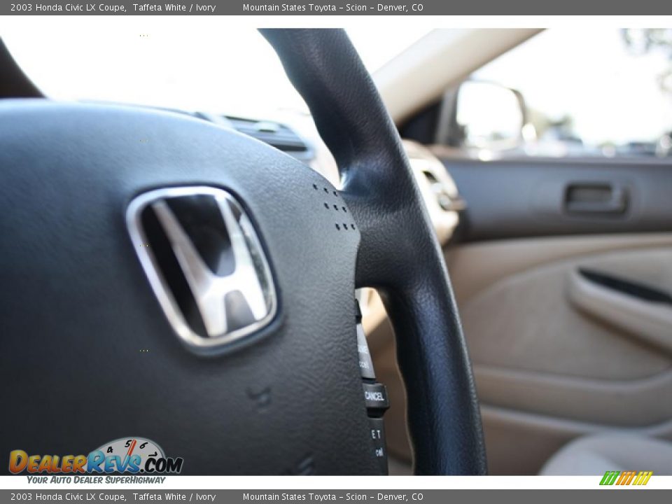 2003 Honda Civic LX Coupe Taffeta White / Ivory Photo #15