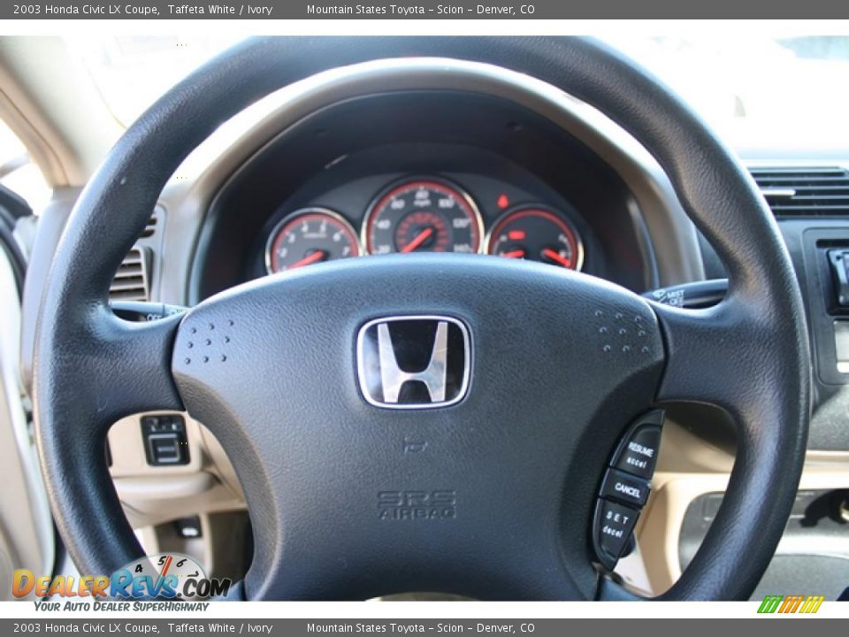2003 Honda Civic LX Coupe Taffeta White / Ivory Photo #16