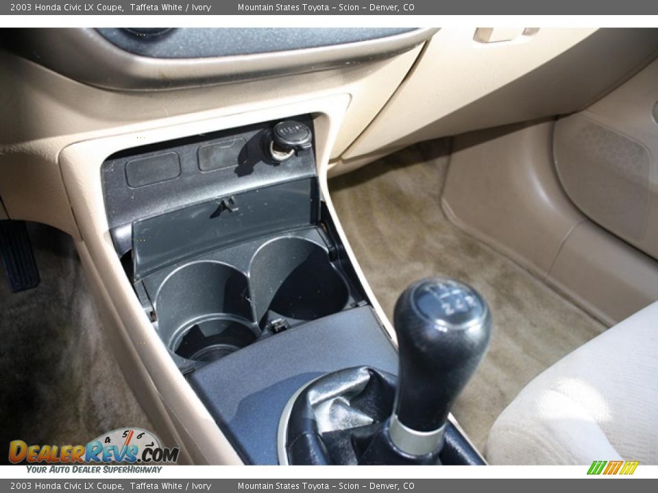 2003 Honda Civic LX Coupe Taffeta White / Ivory Photo #20