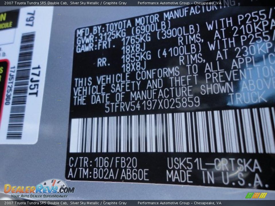 2007 Toyota Tundra SR5 Double Cab Silver Sky Metallic / Graphite Gray Photo #19