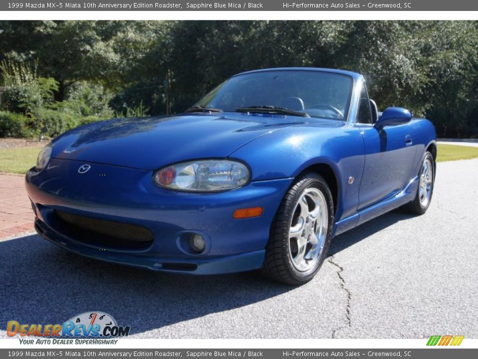 1999 Mazda MX-5 Miata 10th Anniversary Edition Roadster Sapphire Blue Mica / Black Photo #1