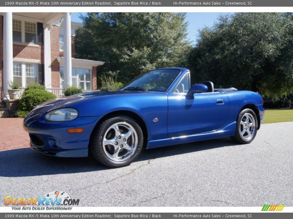 1999 Mazda MX-5 Miata 10th Anniversary Edition Roadster Sapphire Blue Mica / Black Photo #2