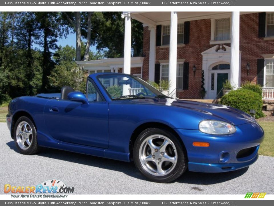 1999 Mazda MX-5 Miata 10th Anniversary Edition Roadster Sapphire Blue Mica / Black Photo #7