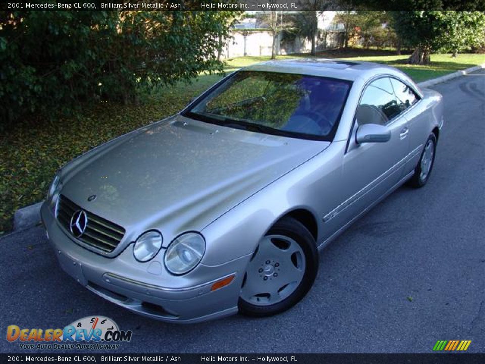 2001 Mercedes-Benz CL 600 Brilliant Silver Metallic / Ash Photo #2