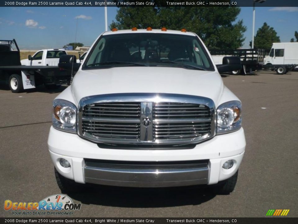 2008 Dodge Ram 2500 Laramie Quad Cab 4x4 Bright White / Medium Slate Gray Photo #2