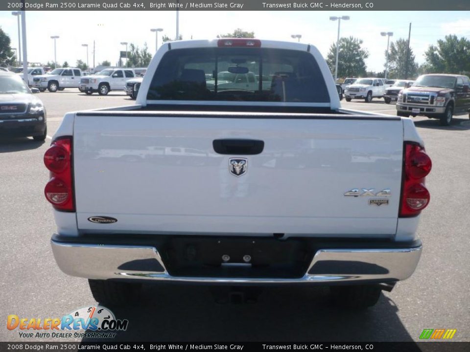 2008 Dodge Ram 2500 Laramie Quad Cab 4x4 Bright White / Medium Slate Gray Photo #4