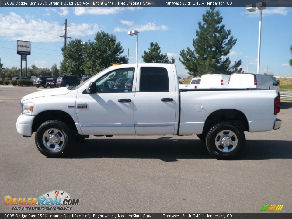 2008 Dodge Ram 2500 Laramie Quad Cab 4x4 Bright White / Medium Slate Gray Photo #5