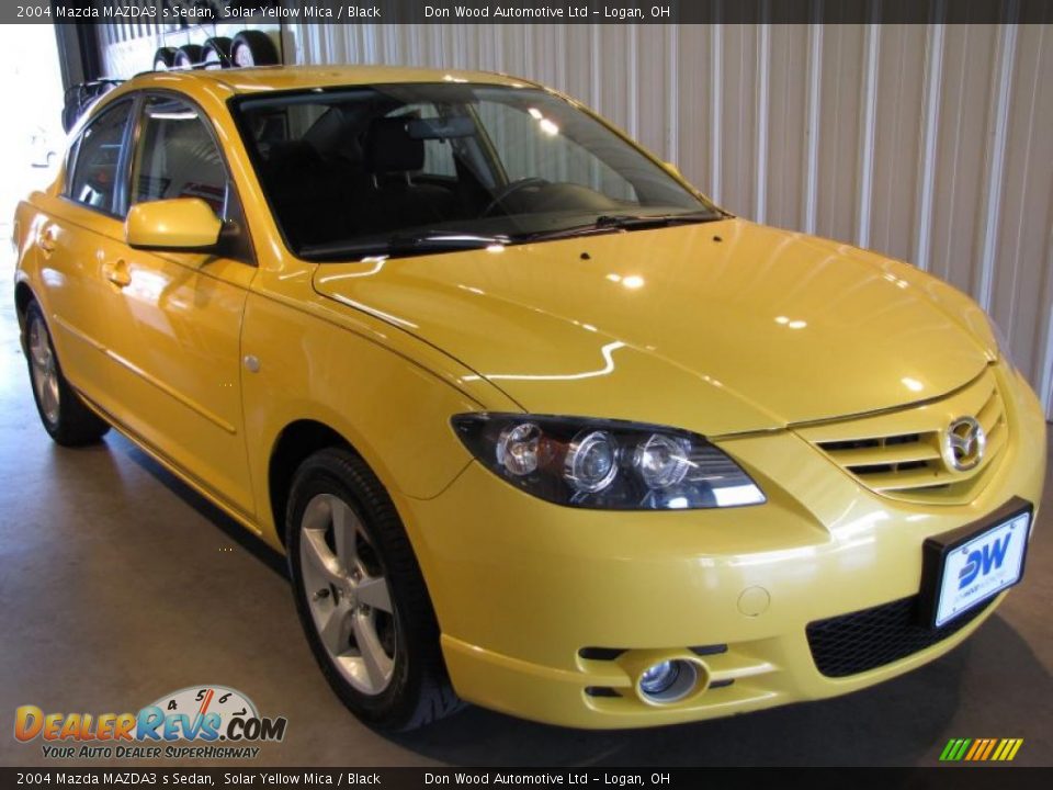 2004 Mazda MAZDA3 s Sedan Solar Yellow Mica / Black Photo #1