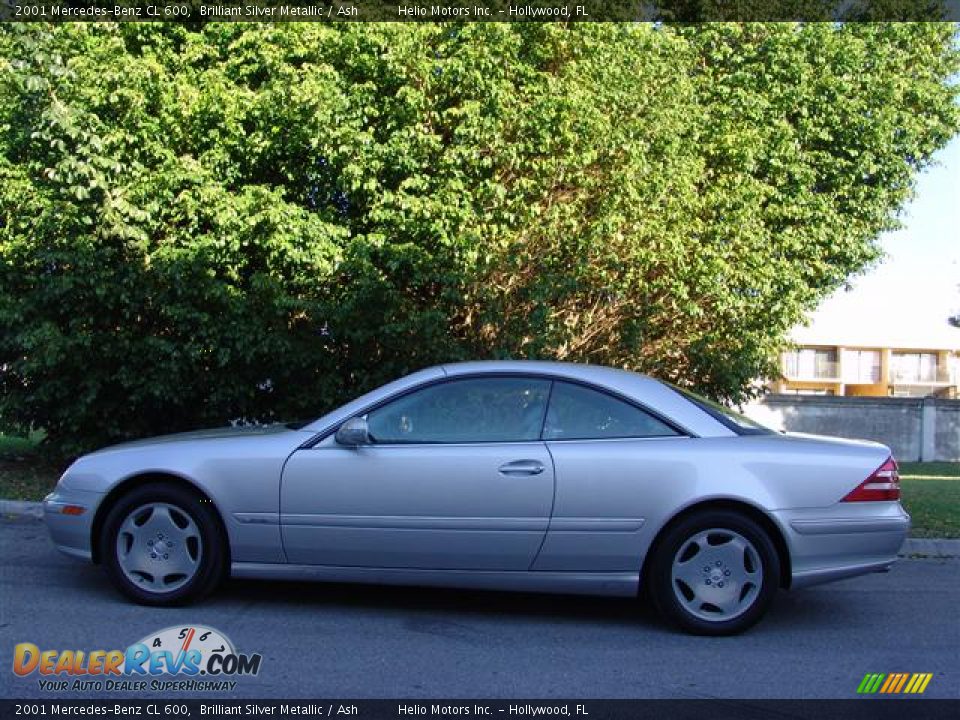 2001 Mercedes-Benz CL 600 Brilliant Silver Metallic / Ash Photo #3