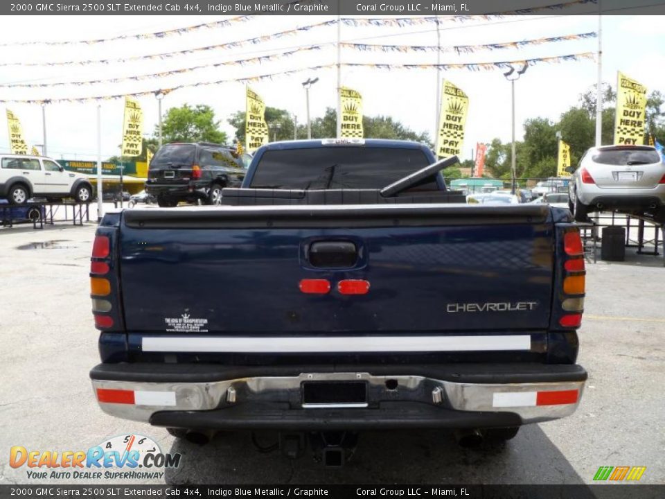 2000 GMC Sierra 2500 SLT Extended Cab 4x4 Indigo Blue Metallic / Graphite Photo #5