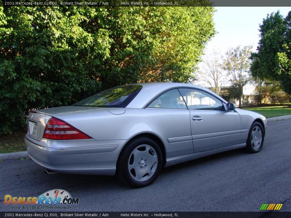 2001 Mercedes-Benz CL 600 Brilliant Silver Metallic / Ash Photo #10