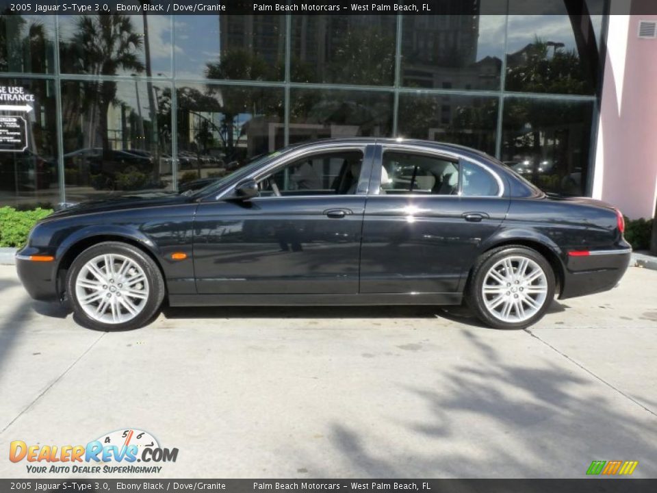 2005 Jaguar S-Type 3.0 Ebony Black / Dove/Granite Photo #6