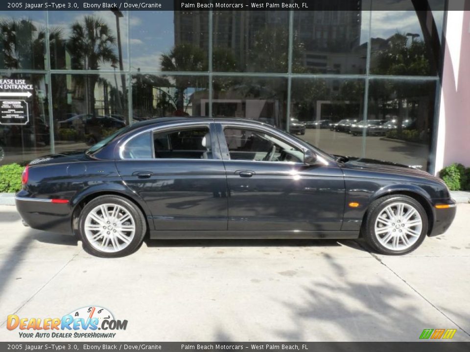 2005 Jaguar S-Type 3.0 Ebony Black / Dove/Granite Photo #12