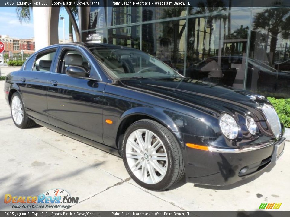 2005 Jaguar S-Type 3.0 Ebony Black / Dove/Granite Photo #13